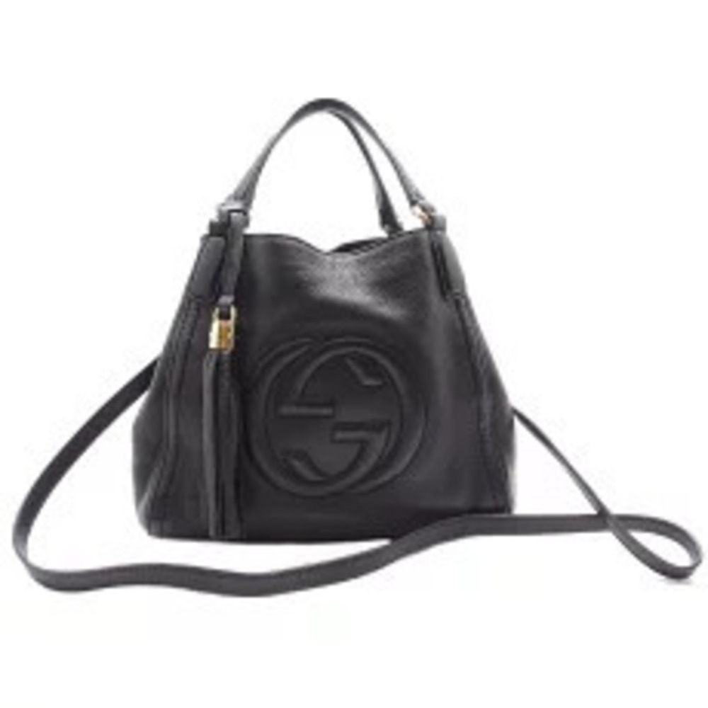 Gucci Soho Bag Handbag Shoulder Leather Black